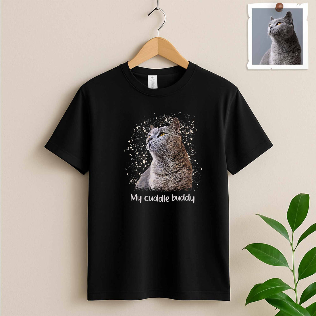 Personalized For Animal Lovers, Turn Your Favorite Pet Moment to Illustration Art, Adorable Unisex Crewneck T-shirt S-5XL