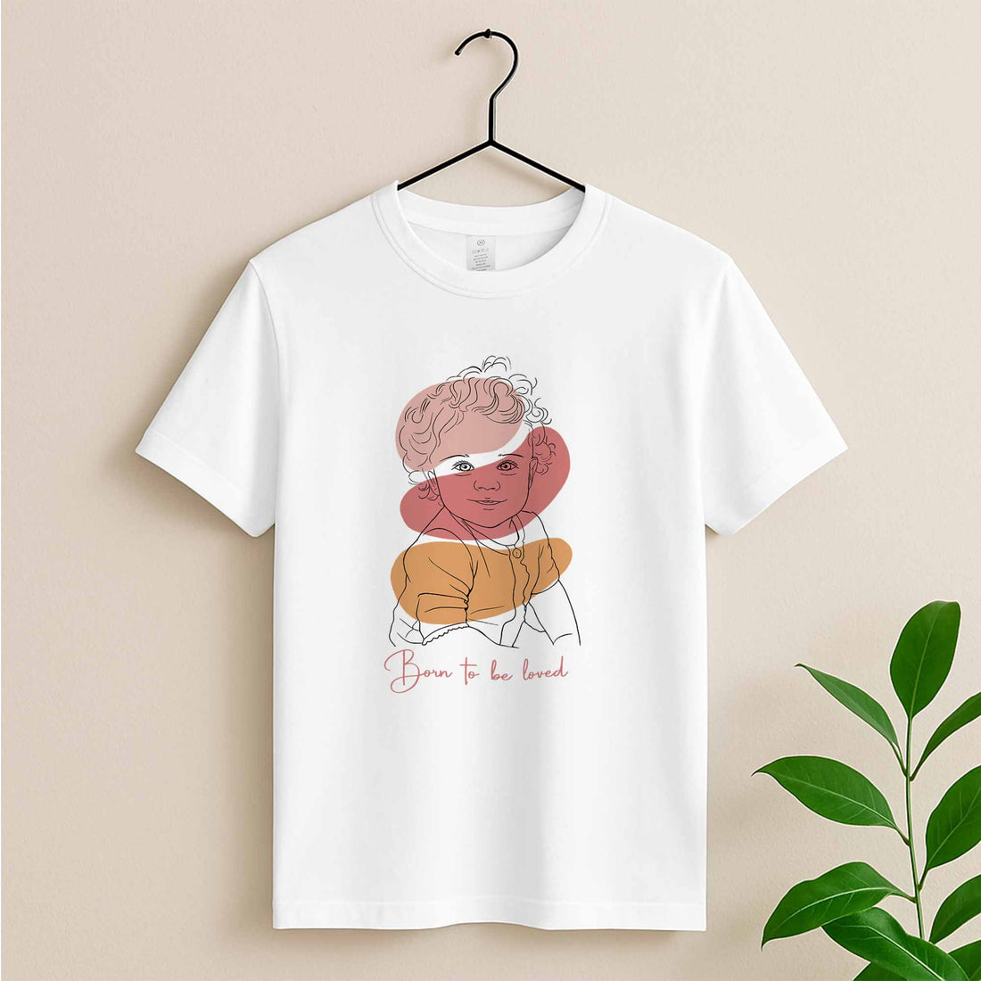 Customized Baby Portrait, Newborn Keepsake Gift Unisex Crewneck T-shirt S-5XL