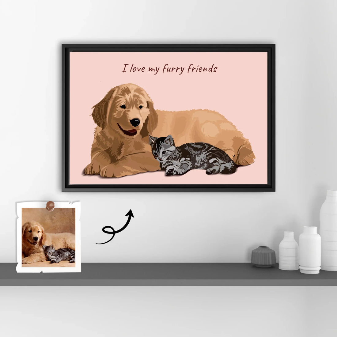 Personalized Cat Mom Turn Photo To Art Gift Idea, Keepsake For Pet Lover, Dog Memorial, Pet Loss Canvas-BeUnikArt
