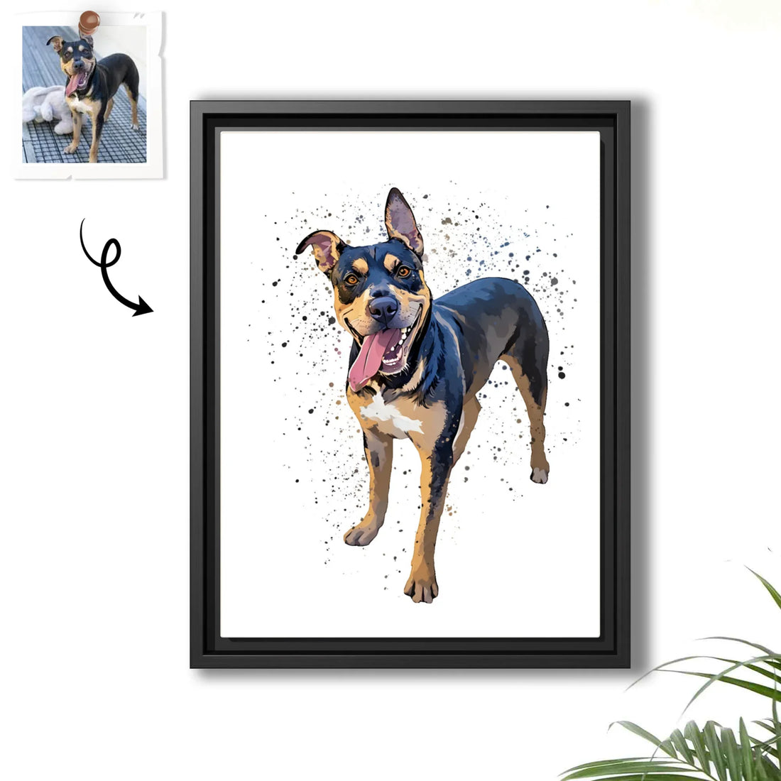 Custom Turn Photo to Art Illustration Style Canvas, Show Off Your Pet’s Personality, Fun Custom Canvas-BeUnikArt