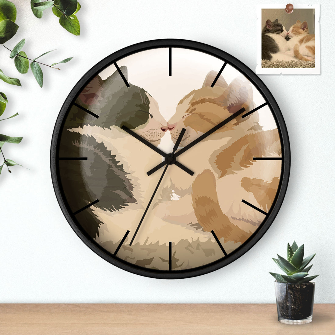 Personalized Cat Mom Turn Photo To Art Gift Idea, Keepsake For Pet Lover, Dog Memorial Wall Clock