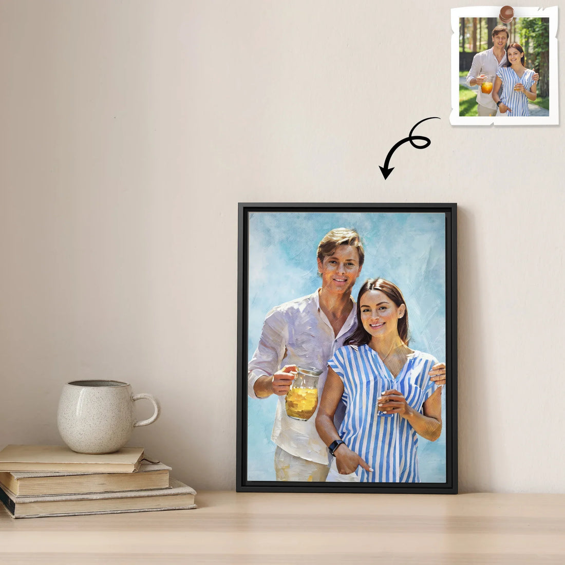 Custom Couple Photo Turn Your Favorite Moment Together to Oil Painting Art, Romantic Canvas Gift for Him or Her-BeUnikArt
