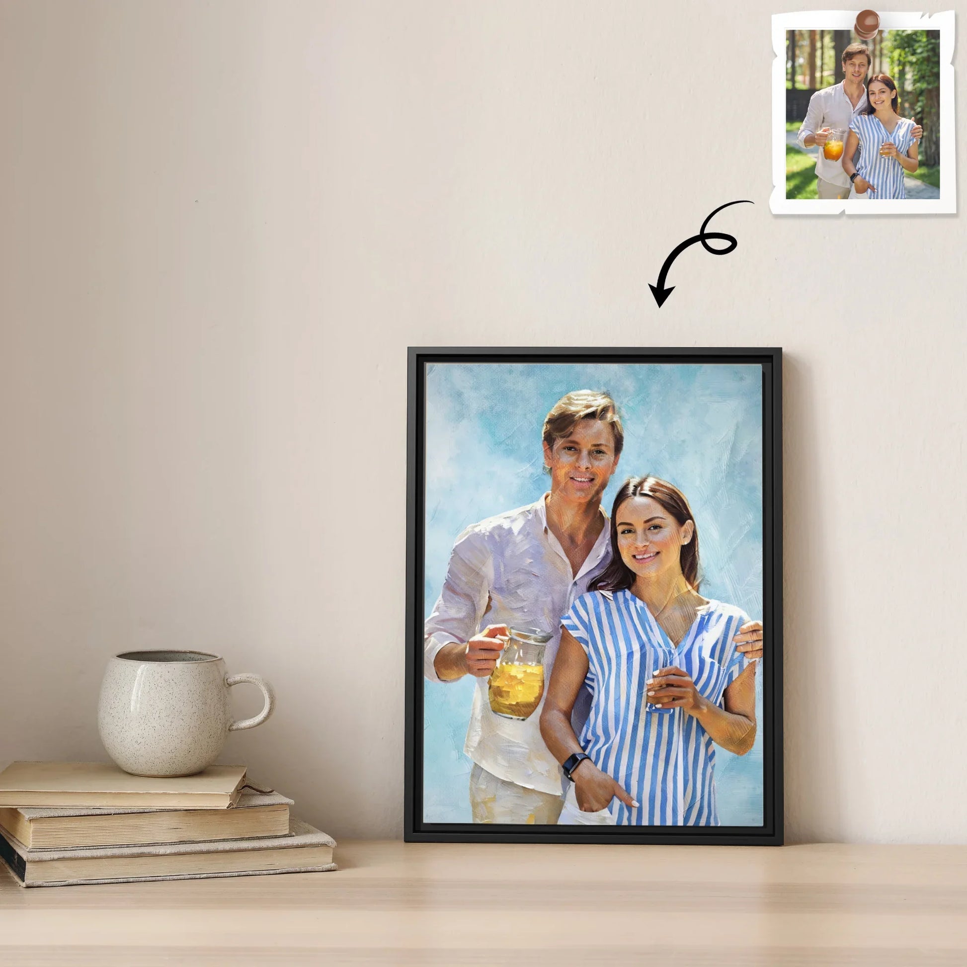 Custom Couple Photo Turn Your Favorite Moment Together to Oil Painting Art, Romantic Canvas Gift for Him or Her-BeUnikArt