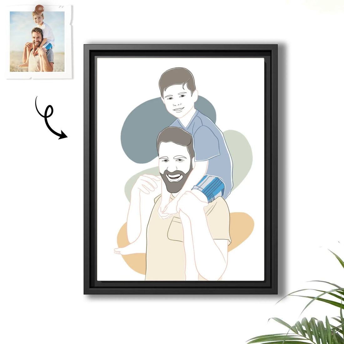 Customized Mom and Baby Dad and Kids Photo Turn to Doodle Art Style, Family Gift Anniversary Digital File-BeUnikArt