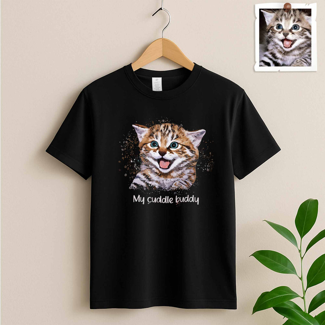 Custom Portrait For Dog Or Cat Owners, Pet Illustration Style Art, Turn Photo into Art Unisex Crewneck T-shirt S-5XL