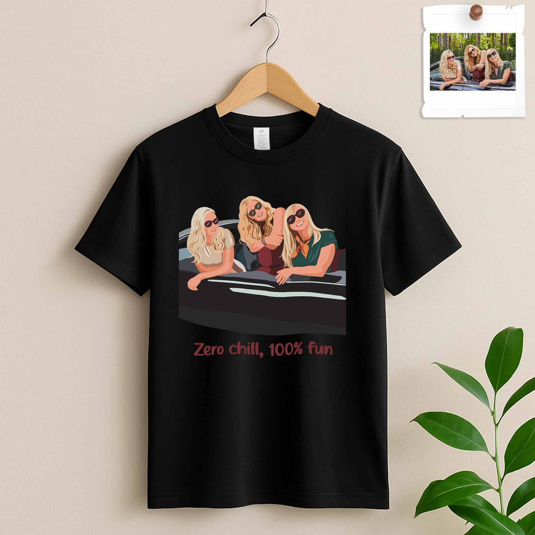 Custom Best Friends Portrait Turn Photo To Art, Thoughtful Friendship Gift, Best Friends Keepsake Gift Unisex Crewneck T-shirt S-5XL