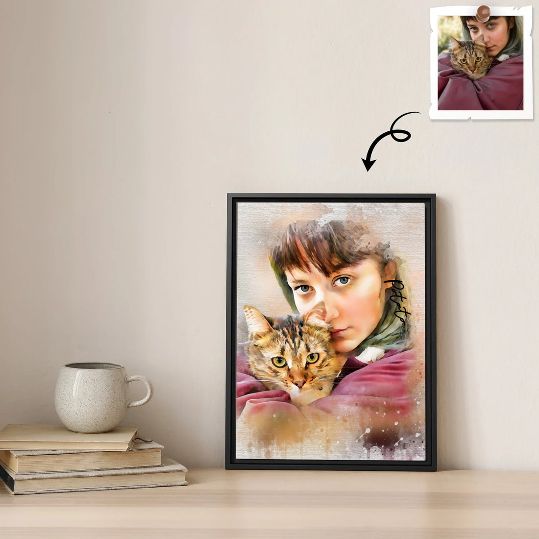 Custom Art Express Your Love for Pets, Turn Photo to Water Color Art, Unique Piece for Pet Canvas-BeUnikArt