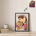 Custom Art Express Your Love for Pets, Turn Photo to Water Color Art, Unique Piece for Pet Canvas-BeUnikArt