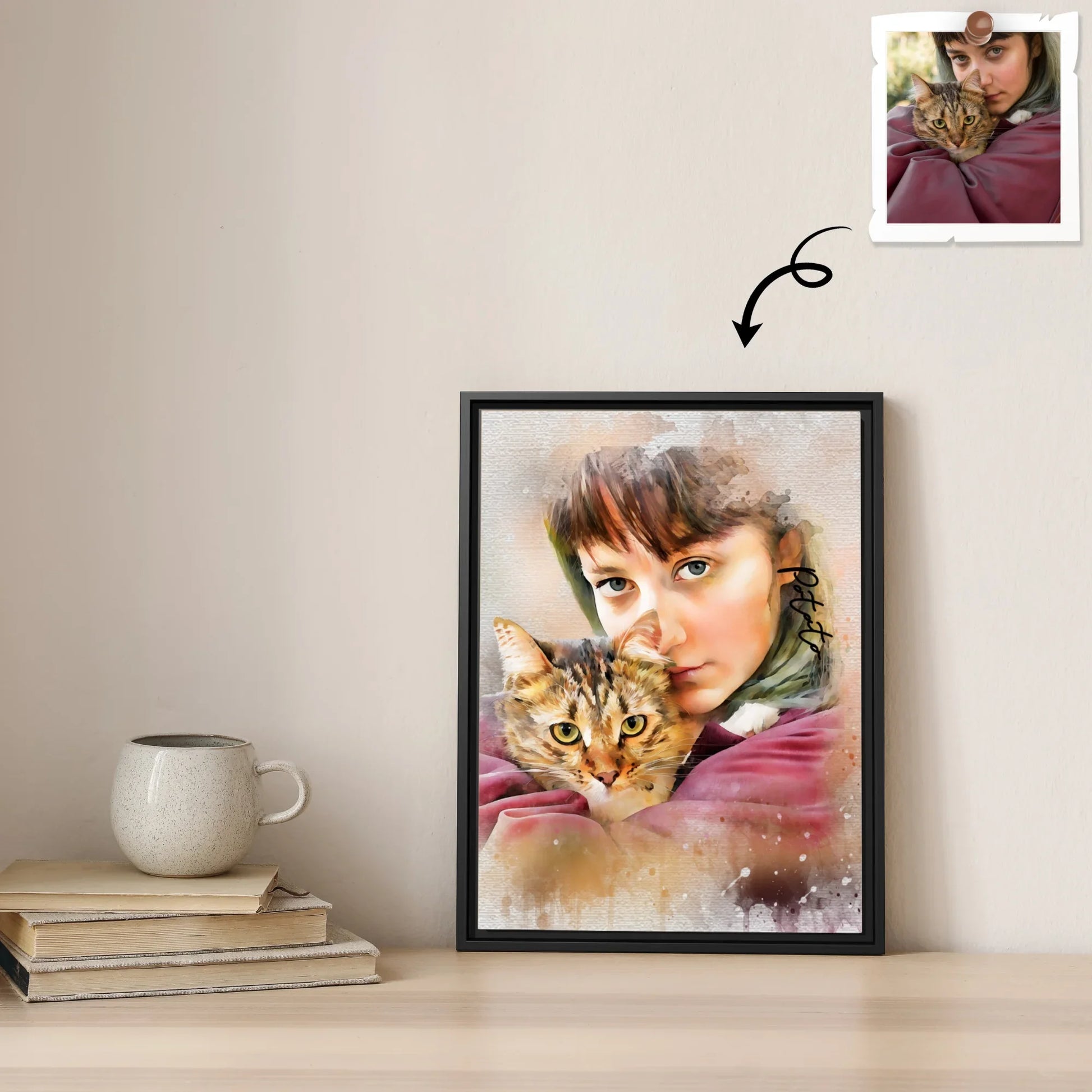Custom Art Express Your Love for Pets, Turn Photo to Water Color Art, Unique Piece for Pet Canvas-BeUnikArt