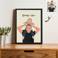 Personalized Turn Photo To Art Painting, Dad Potrait Photo Fathers Day Gift Canvas-BeUnikArt