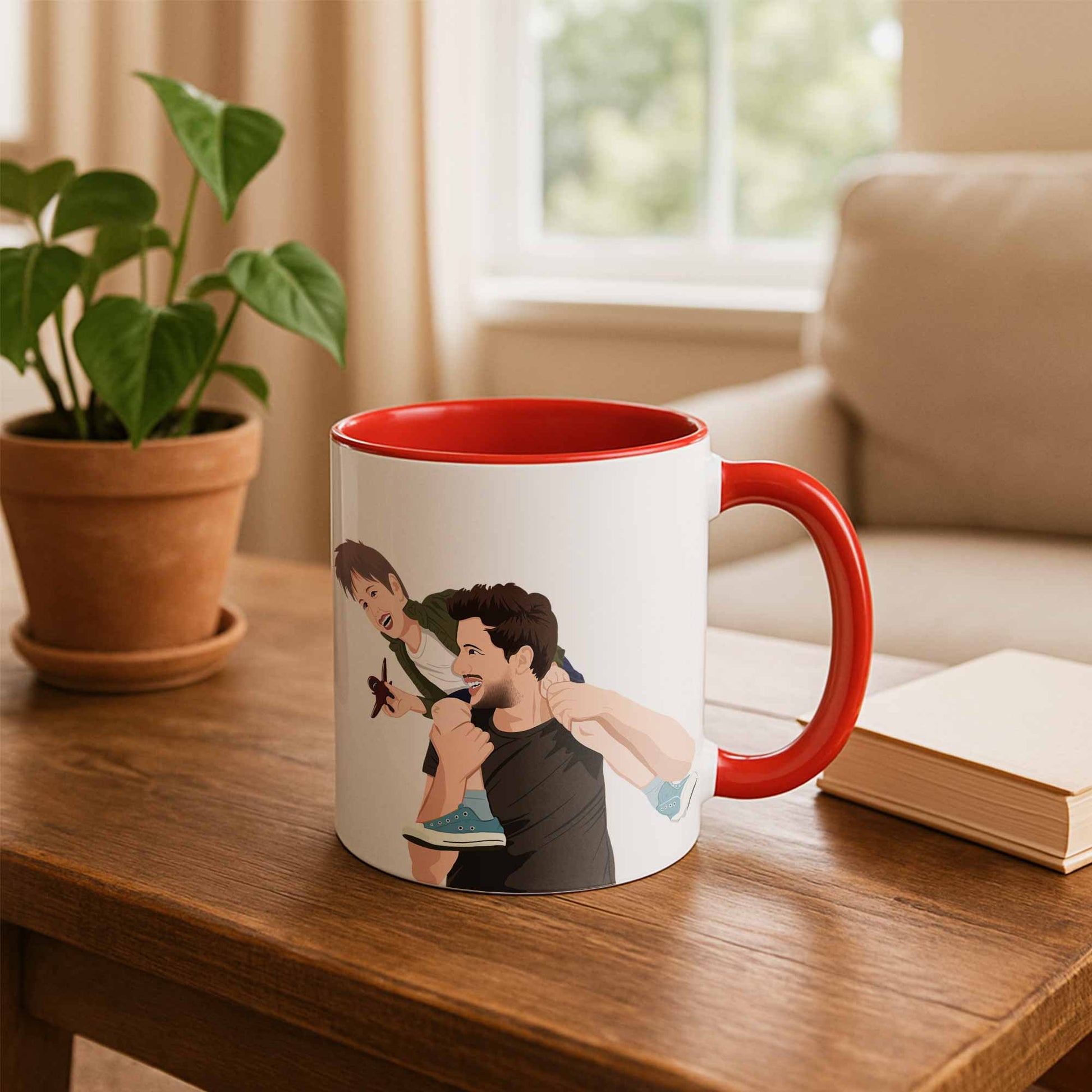 Customized Portrait to Art, Custom Gift Turn Art Mug For Dad, Memorial Fathers Day Accent Coffee Mug (11, 15oz)-BeUnikArt