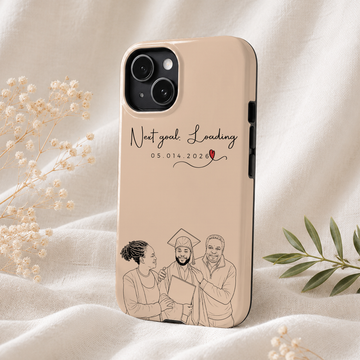 Personalized Graduation Detailed Line Art Tough Phone Case with Custom Text