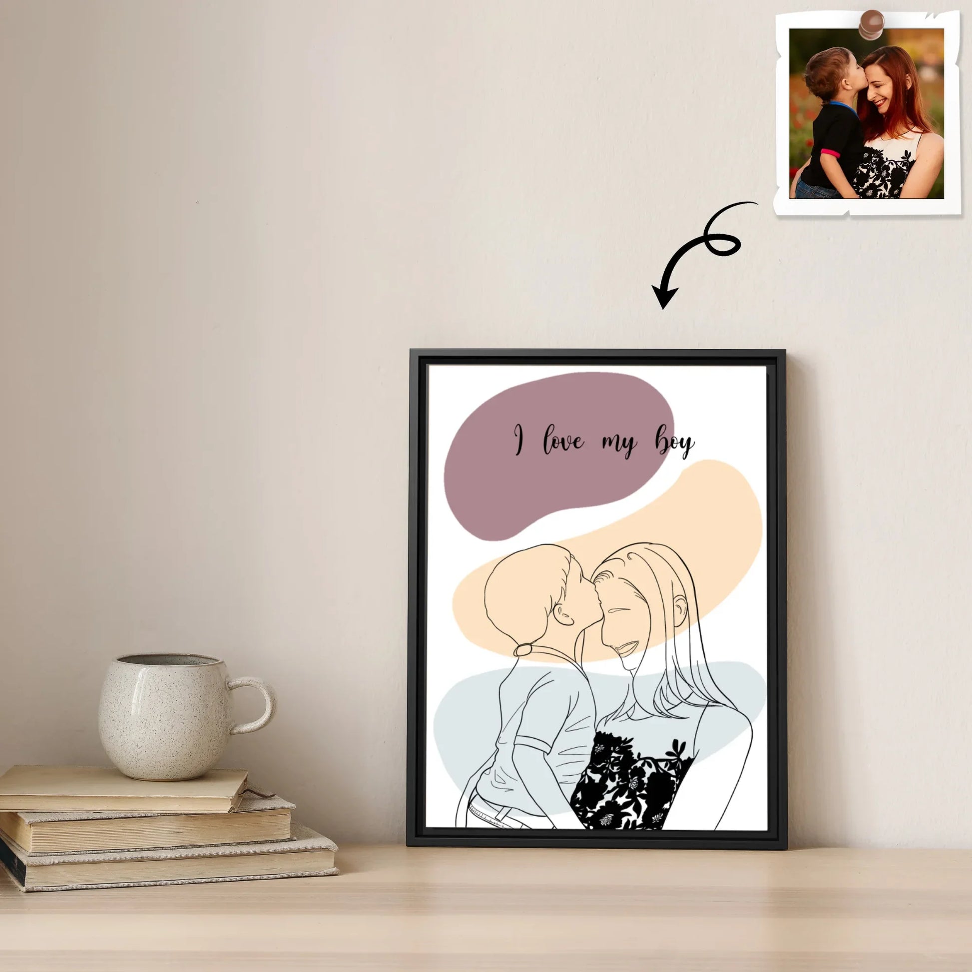 Personalized Turn Art Photo to Line Art, Couple Anniversary, Family Perfect Gift Canvas-BeUnikArt