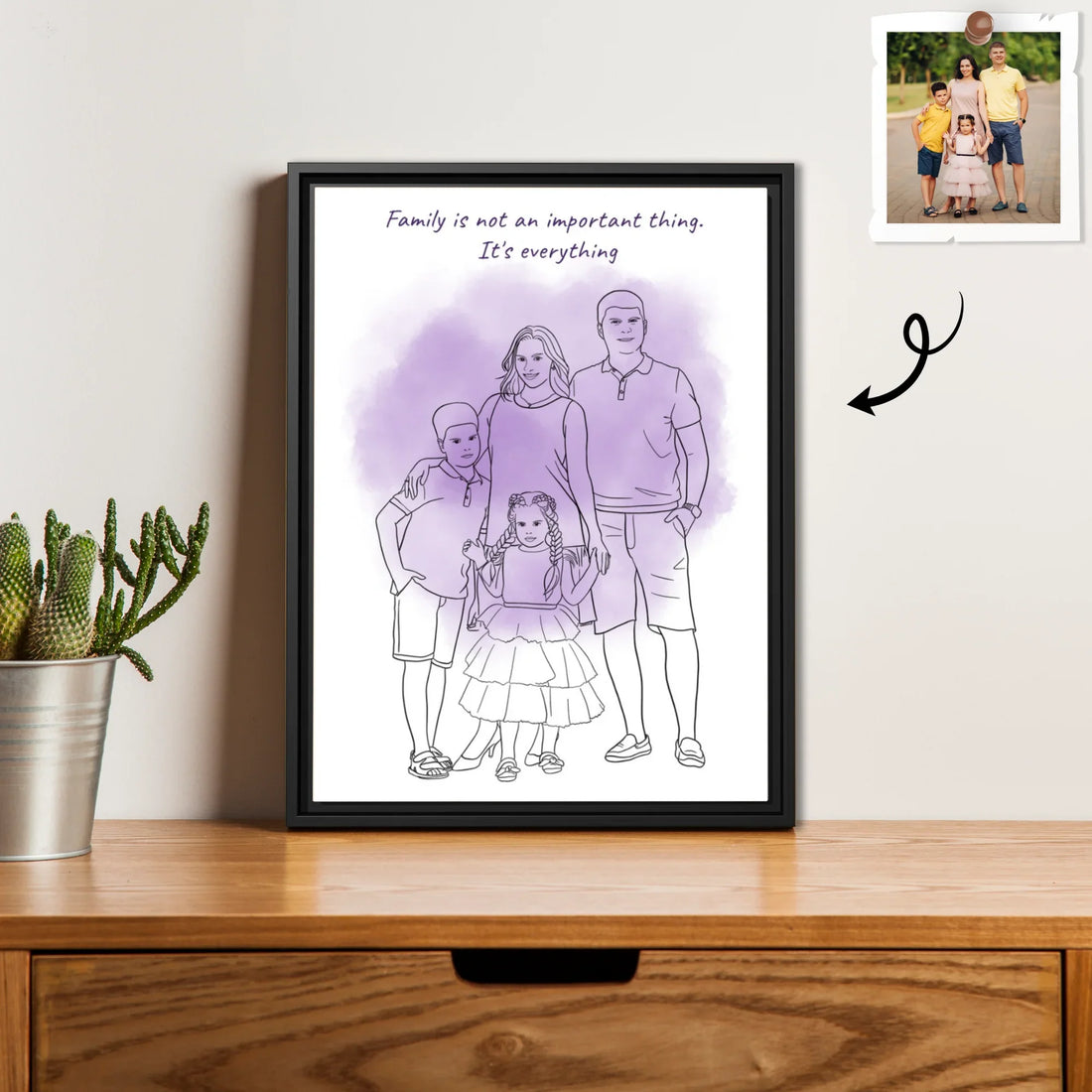 Personalized Photo to Line Art Illustration Anniversary, Family, Father, Mothers Day Digital File-BeUnikArt