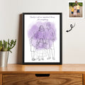 Personalized Photo to Line Art Illustration Anniversary, Family, Father, Mothers Day Digital File-BeUnikArt