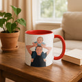 Customized Photo To Illustration Art Father Son Daughter, Gift for Dad, Father's Day Accent Coffee Mug (11, 15oz)-BeUnikArt