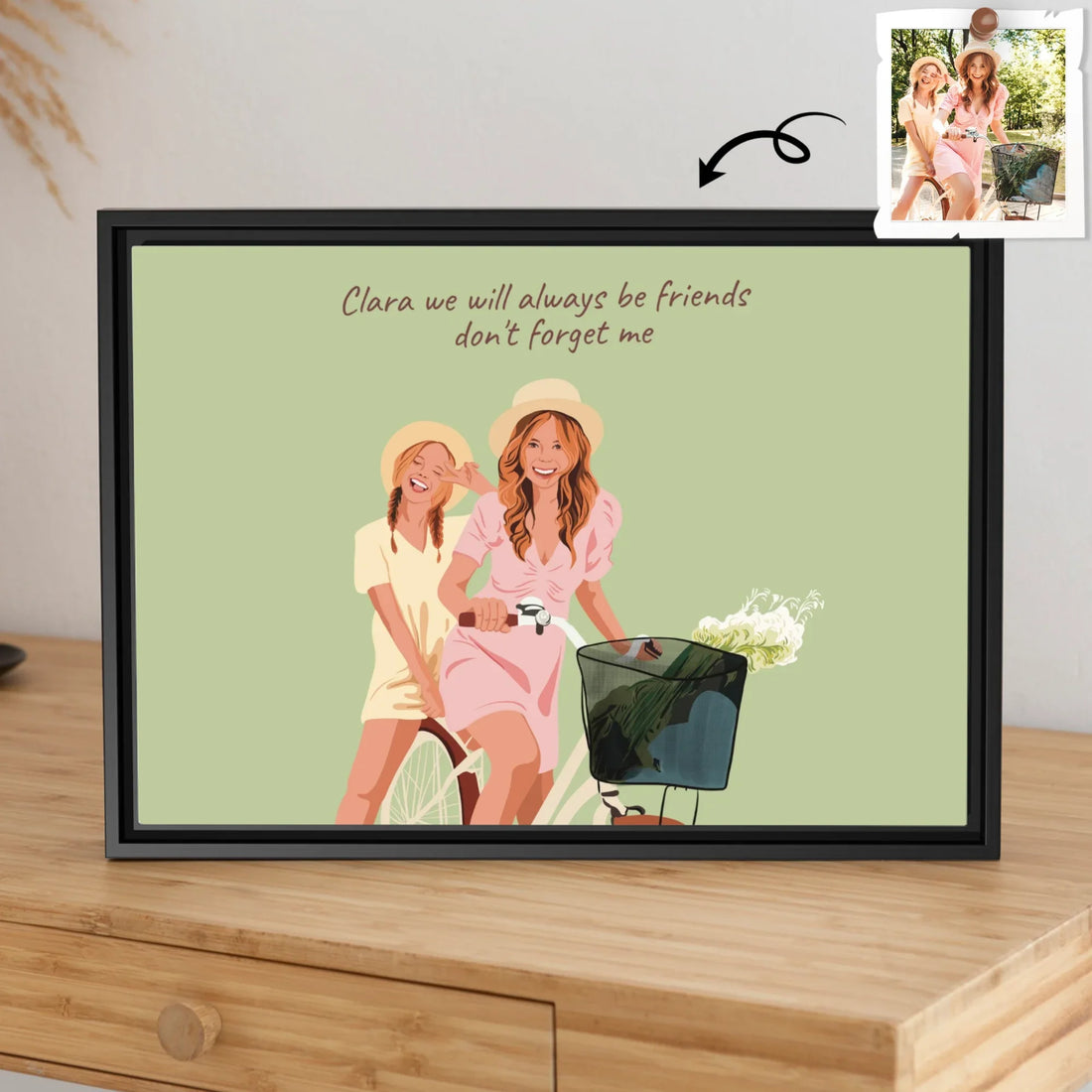 Custom Best Friends Portrait Turn Photo To Art, Thoughtful Friendship Gift, Best Friends Keepsake Gift Digital File-BeUnikArt