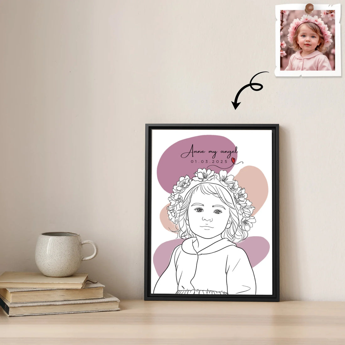 Customized Baby Portrait Newborn Keepsake Gift Digital File-BeUnikArt