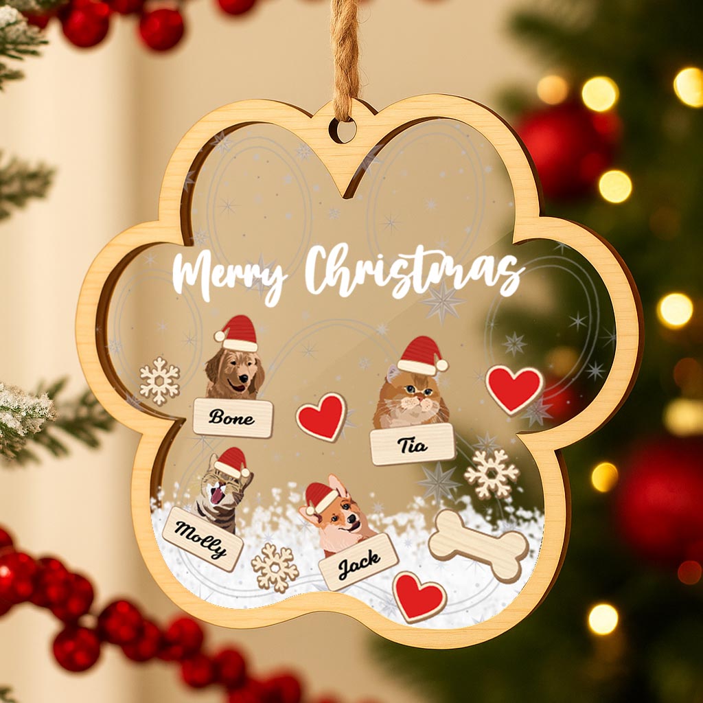 Personalized Pet Photo Shaker Ornament, Christmas Tree Hanging Decoration for Pet Mom and Dad