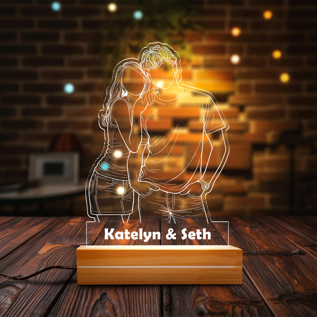 Personalized Couple Line Art Night Light - Custom Minimalist Portrait Lamp, Romantic Valentine’s Day Gift & Anniversary Keepsake
