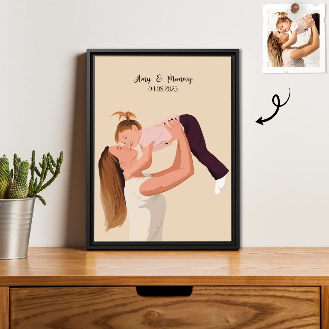 Custom Portrait from Photo, Personalized Illustration Painting Art, Memorial Mother's Day Gift Digital File-BeUnikArt