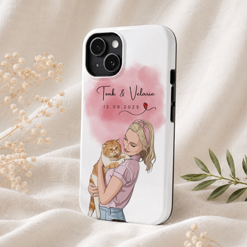 Custom Pet Tough Phone Case, Personalized Dog, Cat or Animal Photo Illustration Case with Name or Text