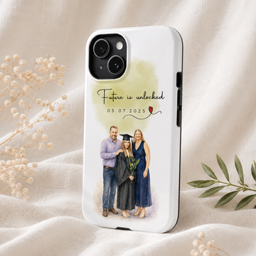 Personalized Graduation Water Color Tough Phone Case with Custom Text