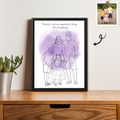 Personalized Photo to Line Art Illustration Anniversary, Family, Father, Mothers Day Canvas-BeUnikArt