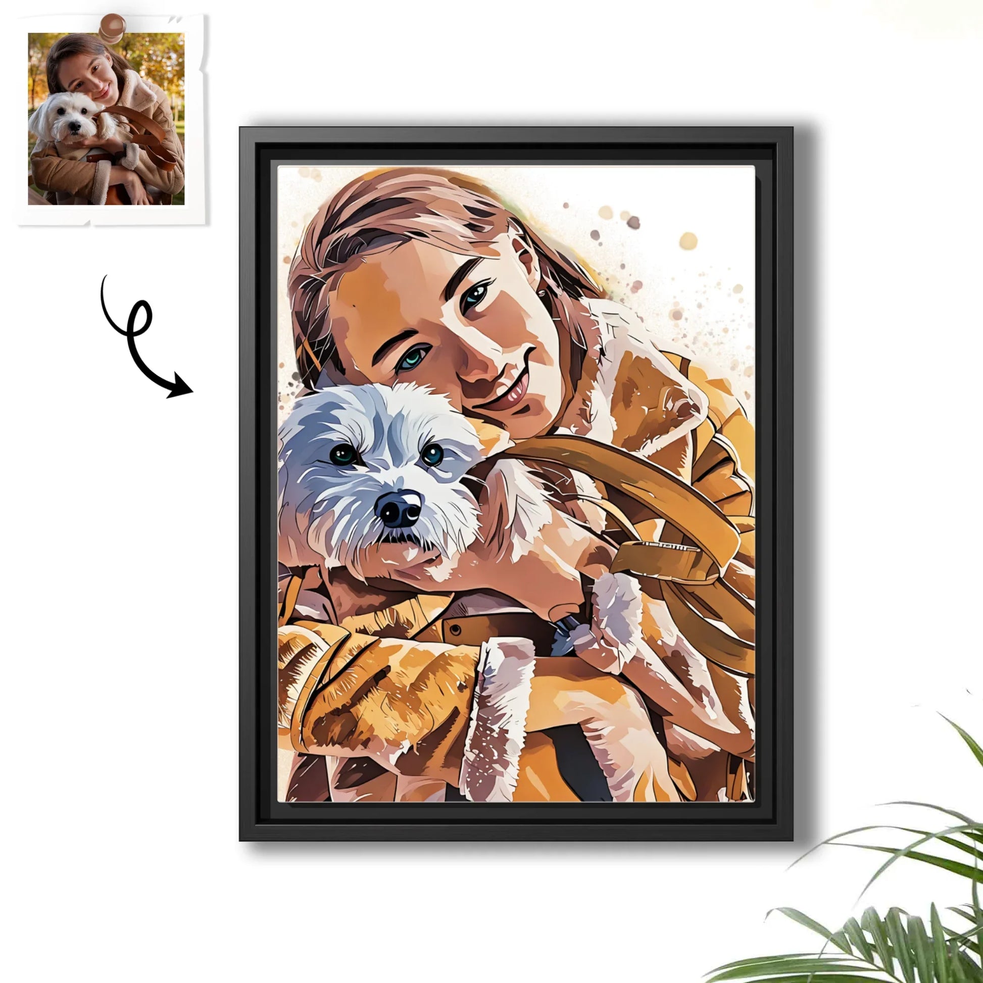 Custom Portrait For Dog Or Cat Owners, Style Your Space with Pet Illustration Style Art, Turn Photo into Art Canvas-BeUnikArt