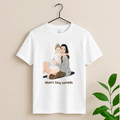 Personalized Illustration Art From Portrait Photo, Mom and Kid Memorial, Mothers Day Unisex Crewneck T-shirt S-5XL-BeUnikArt