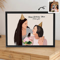 Happy Mothers Day Gift, Customized Portrait Photo to Illustration Art Paiting, Memorial Canvas-BeUnikArt