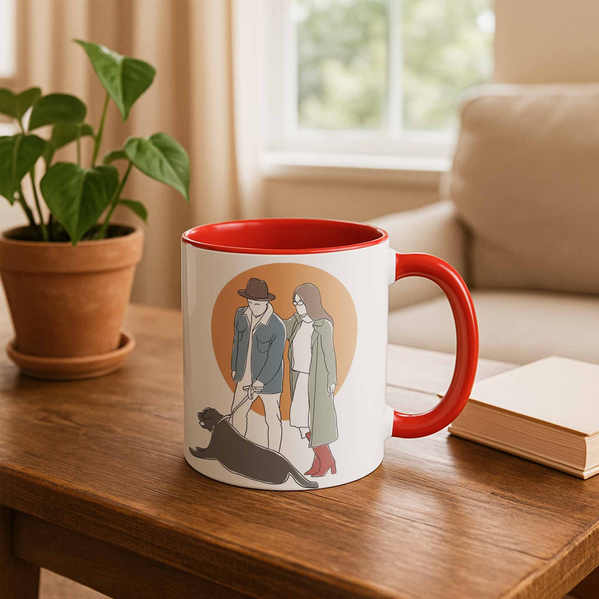 Personalized Turn Family Photo to Doodle Art Style, Perfect Gift for Father, Mother's Day, Accent Coffee Mug (11, 15oz)-BeUnikArt
