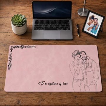 Personalized Photo to Line Art Proposal Gift Desk Mat
