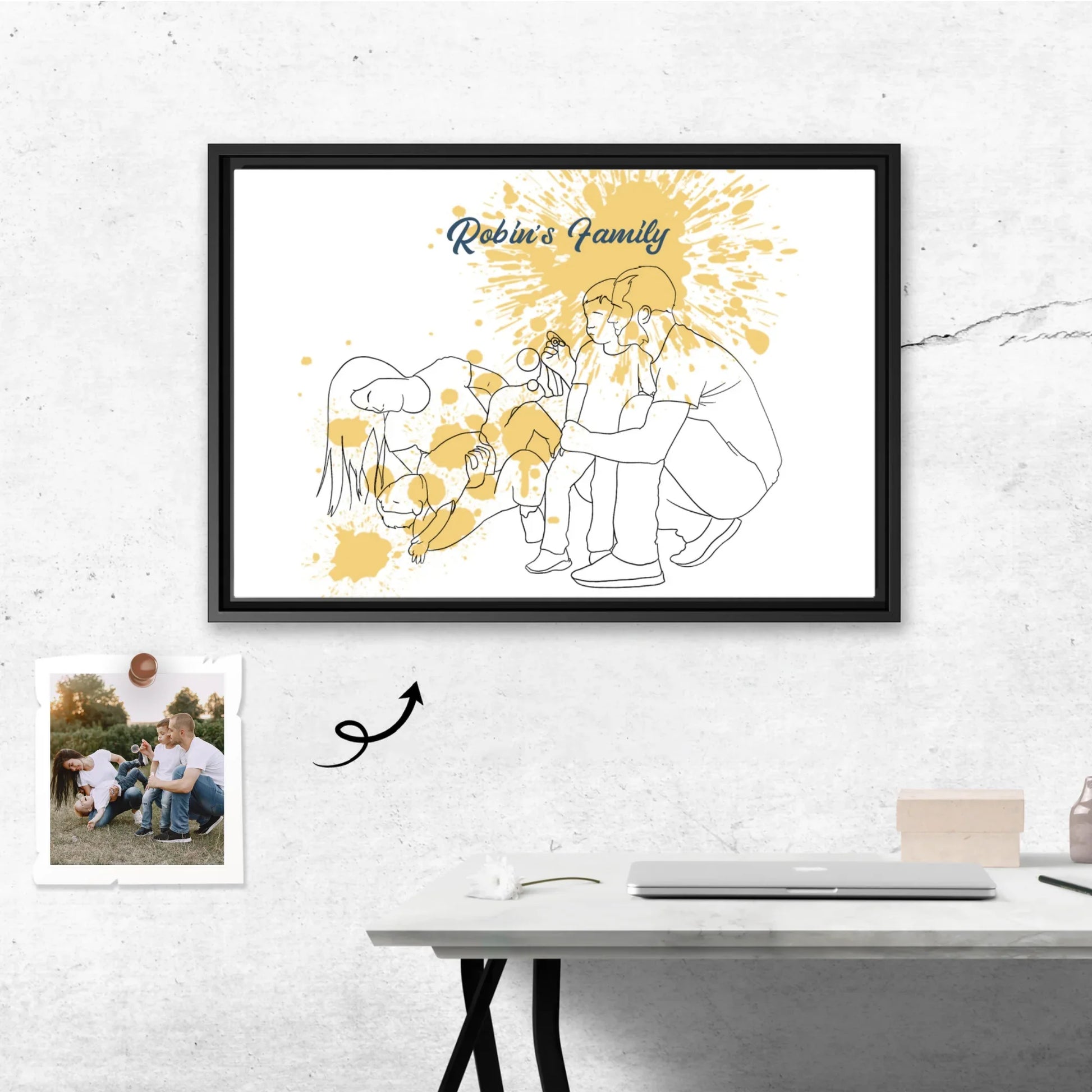 Custom Family Photo to Line Art, Couple Picture, Anniversaries Gift Canvas-BeUnikArt