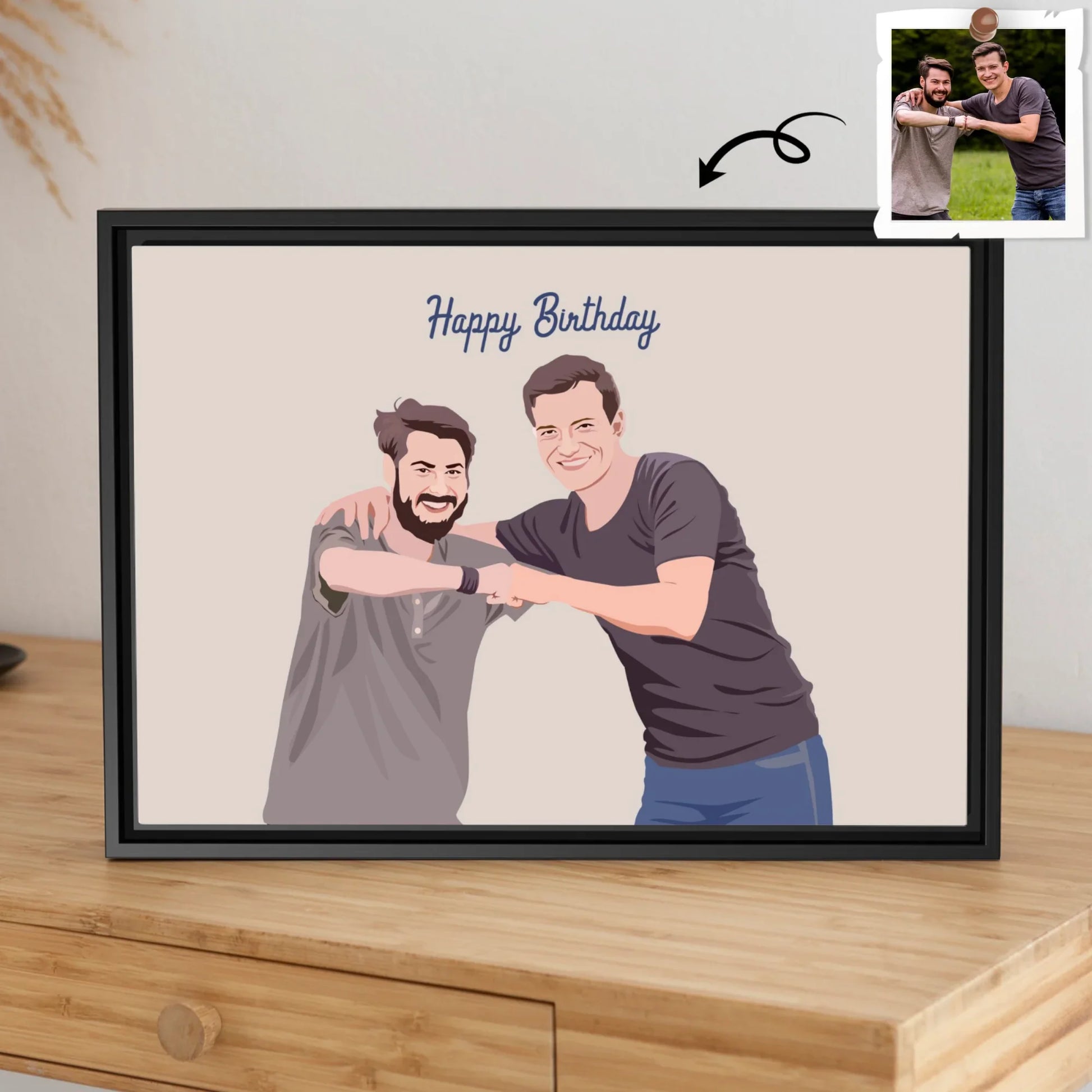 Turn Photo To Art Best Friend Portrait, Thoughtful Friendship Gift, Best Friends Present Canvas-BeUnikArt