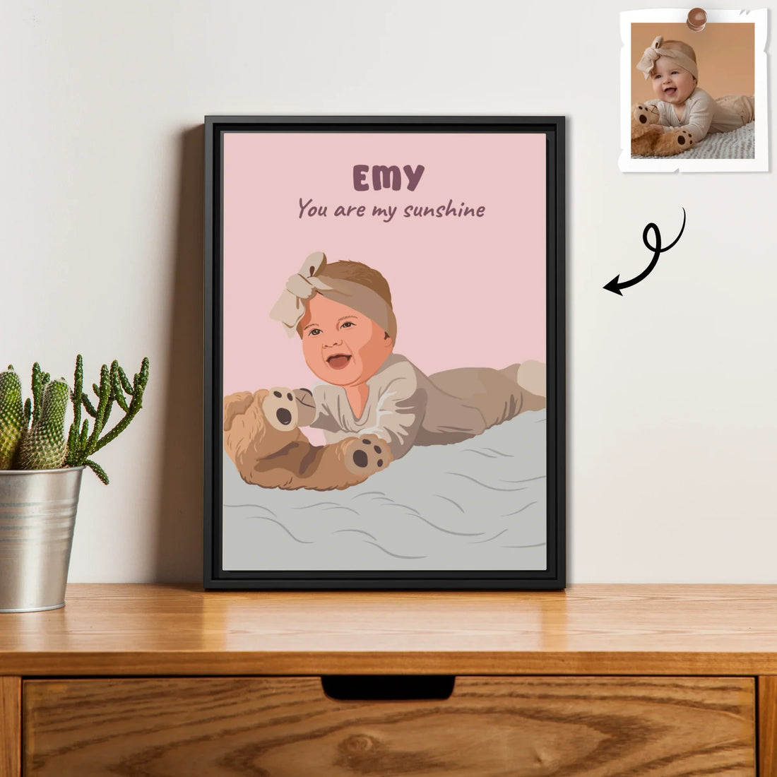 Custom Baby Portrait Photo Art, Personalized Baby Illustration Painting, Baby Shower Gift, Newborn Keepsake Digital File-BeUnikArt