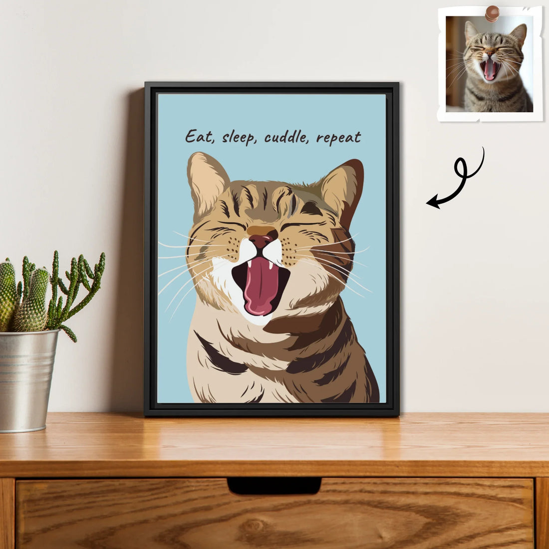 Customized Pet Lover Turn Portrait Photo to Illustration Art, Cat Mom Keepsake, Dog Loss Memorial Present, Pet Birthday Gift Digital File-BeUnikArt