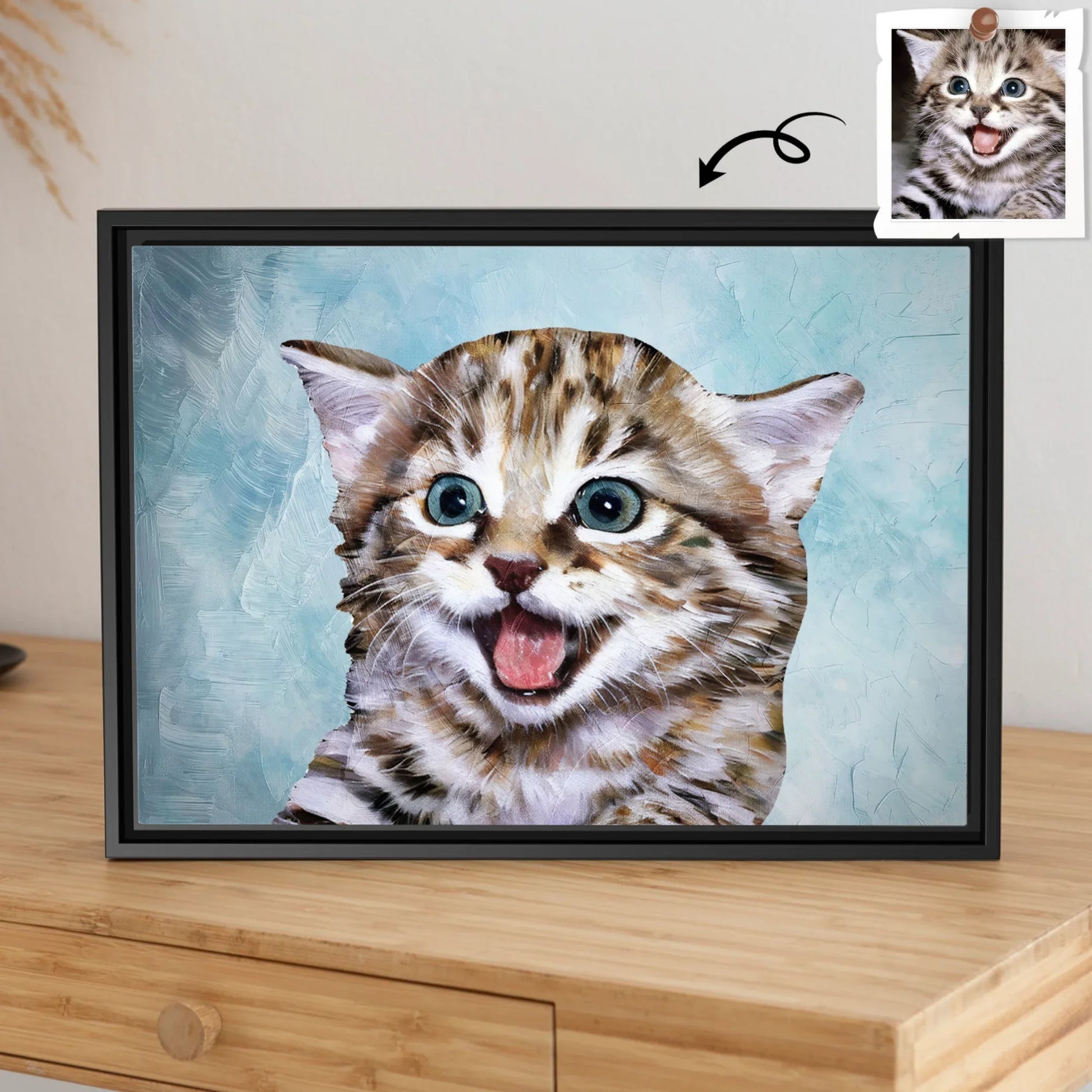 Transform Your Pet Photo to Art, Customized Oil Painting Style Canvas in Minimal Style, Perfect for Home or Office Canvas Decor-BeUnikArt