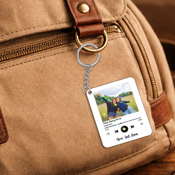 Personalized Gift for Friends Illustration Music Hologram Keychain - Custom Gift for Bestie