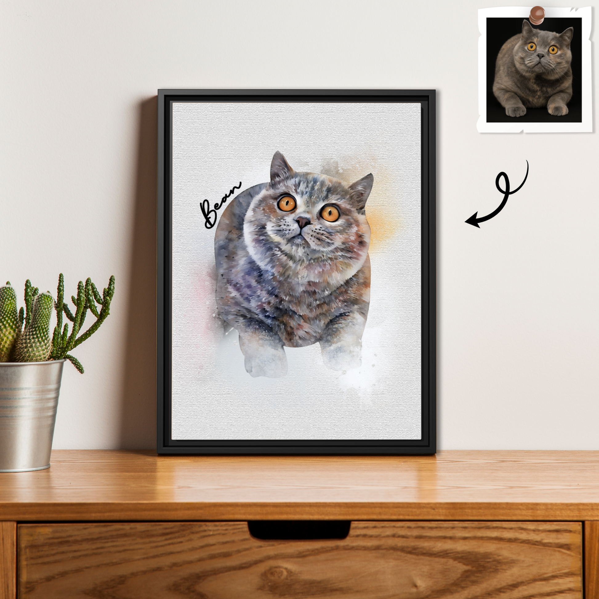 Turn Your Pet Adventures to Art, Custom Dog Cat Water Color Style Canvas for Fun Loving Homes, Pet Lover Canvas-BeUnikArt