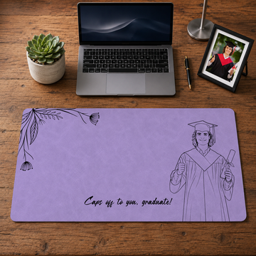 Personalized Photo to Line Art Graduation Gift Desk Mat