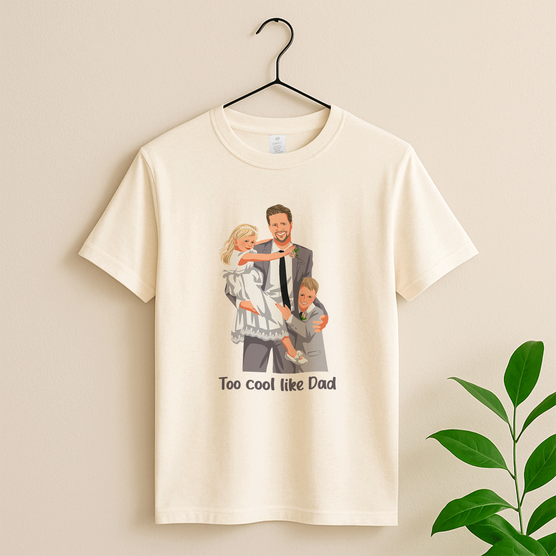 Customized Portrait to Art, Custom Gift Turn Art Picture For Dad, Memorial Fathers Day Unisex Crewneck T-shirt S-5XL-BeUnikArt