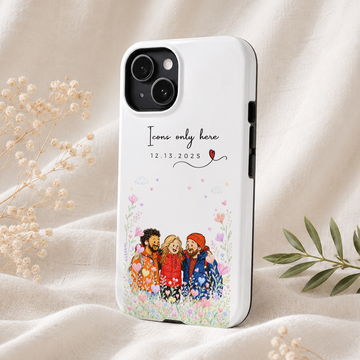 Personalized Friend Crayon Doodle Tough Phone Case with Custom Text