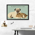 Customized Pet Lover Turn Portrait Photo to Illustration Art, Cat Mom Keepsake, Dog Loss Memorial Present, Pet Birthday Gift Canvas-BeUnikArt