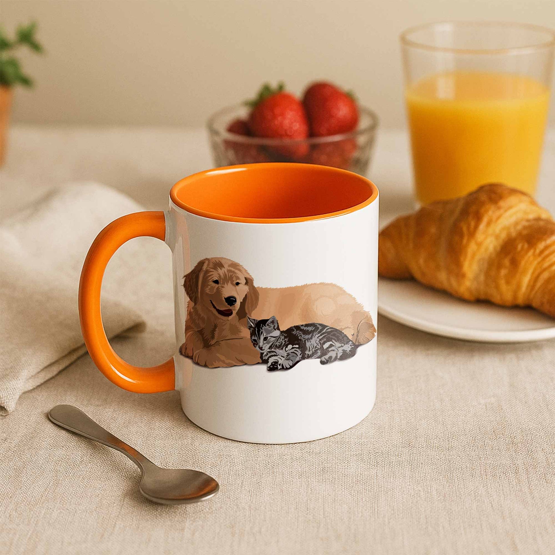 Personalized Cat Mom Turn Photo To Art Gift Idea, Keepsake For Pet Lover, Dog Memorial Accent Mug Coffee (11, 15oz)-BeUnikArt