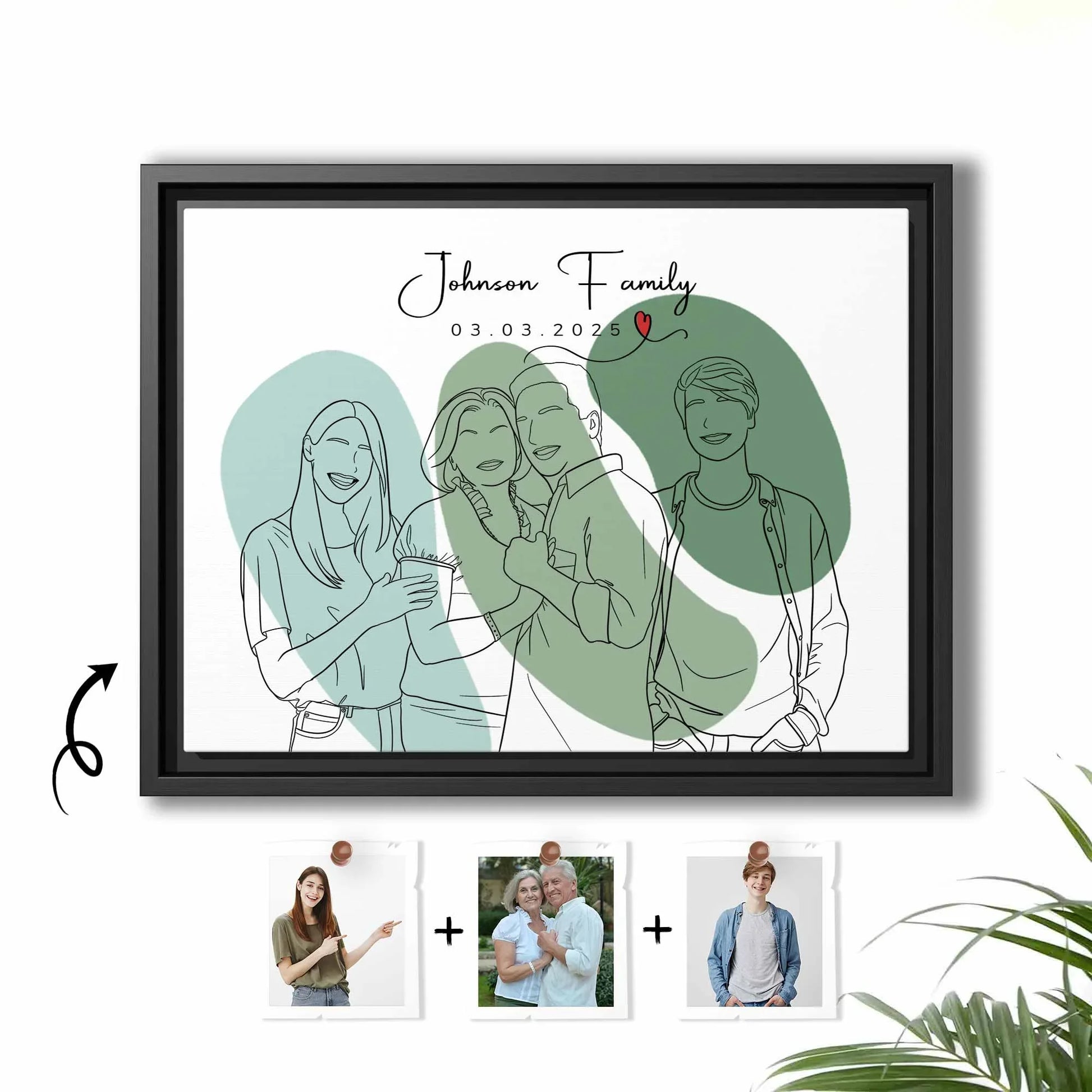 Personalized Turn Art Photo to Line Art, Couple Anniversary, Family Perfect Gift Canvas-BeUnikArt