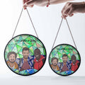 Customize Friends Portrait Photo to Illustration Art, Personalize Turn Art Best Friend Stain Glass Suncatcher, Gift for Friends-BeUnikArt
