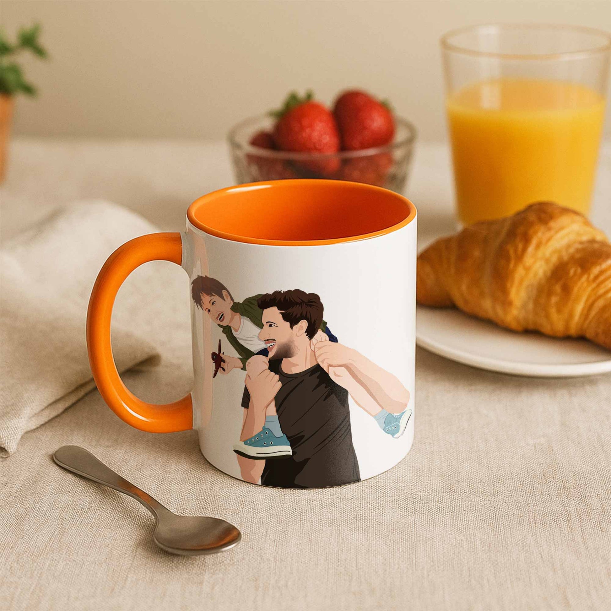 Customized Portrait to Art, Custom Gift Turn Art Mug For Dad, Memorial Fathers Day Accent Coffee Mug (11, 15oz)-BeUnikArt