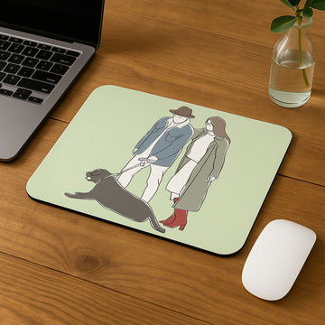 Personalized Photo to Doodle Family Portrait Rectangle Mouse Pad Minimalist Style Gift for Father, Mother's Day, or Anniversary
