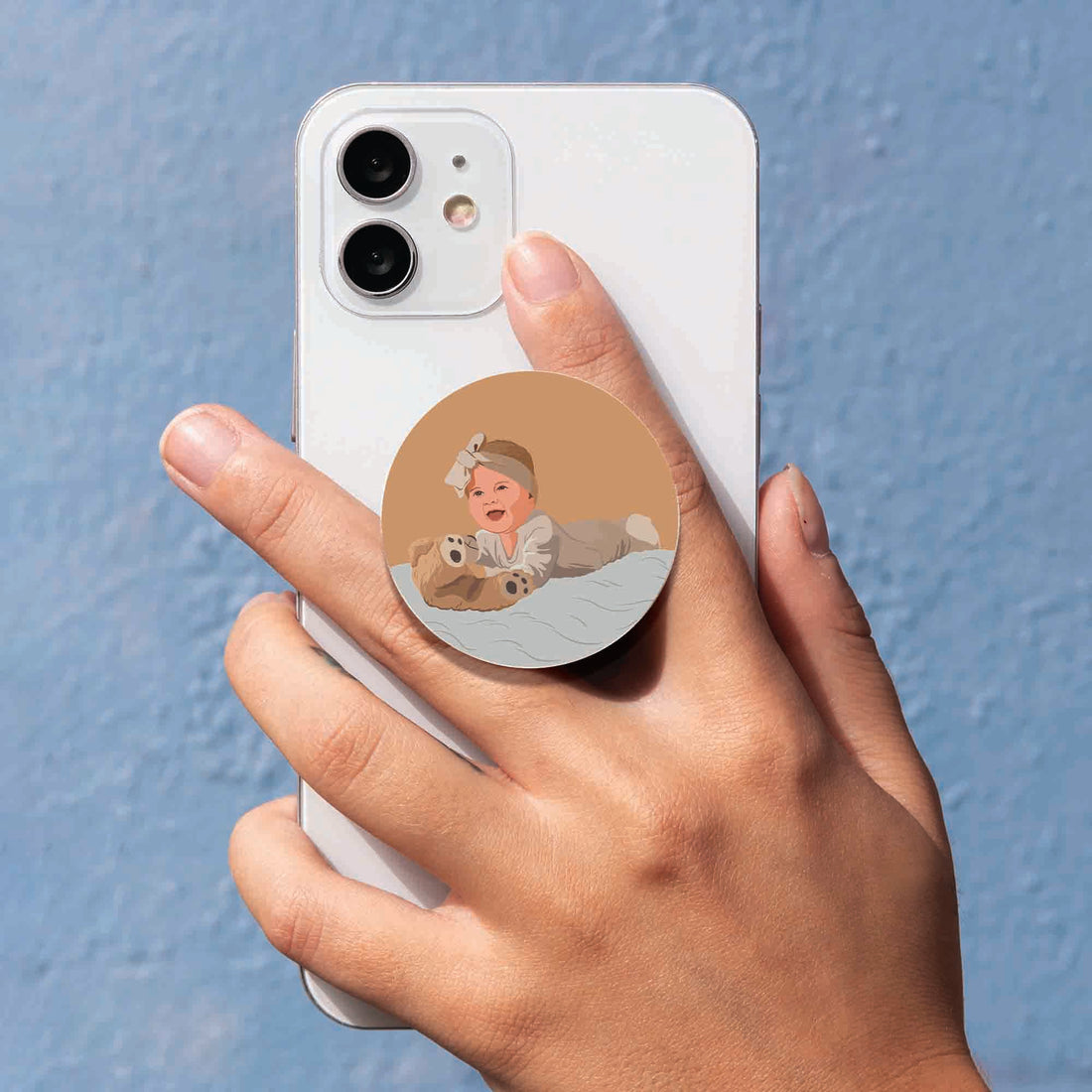 Personalized Baby Photo To Art Phone Grip Phone Holder New Parents Keepsake